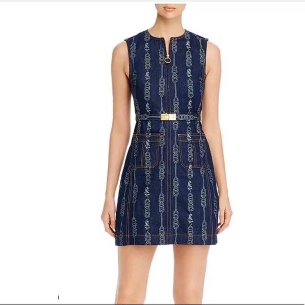 New with tags - Tory Burch Womens Dress Blue Gold Link belt sz 12
